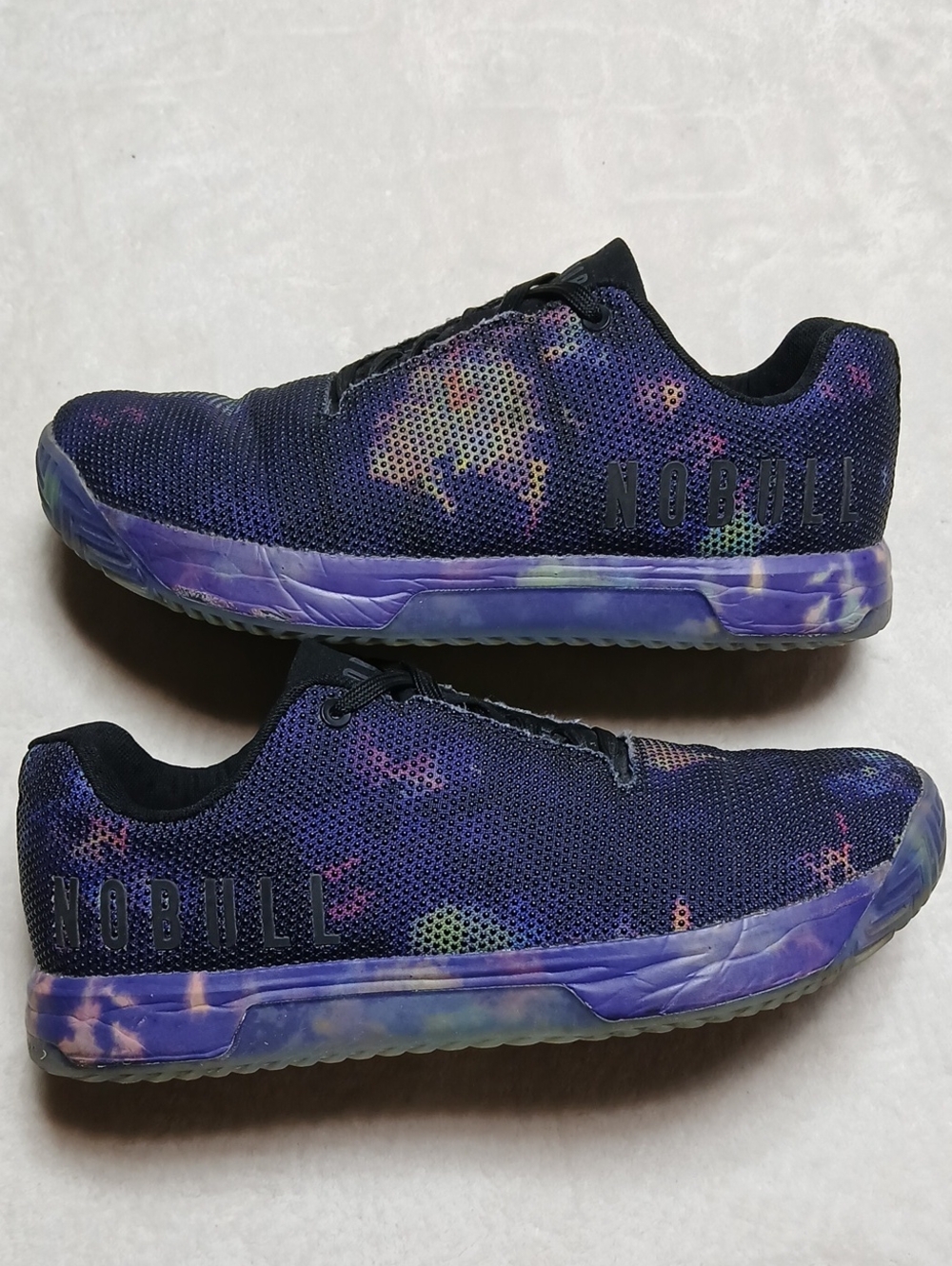 NOBULL Men’s Navy and Purple Tie-Dye Sneakers Size 11